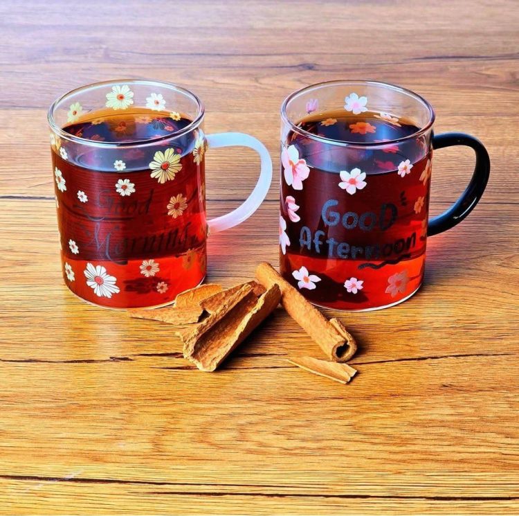 نیم لیوان پیرکس گلدار