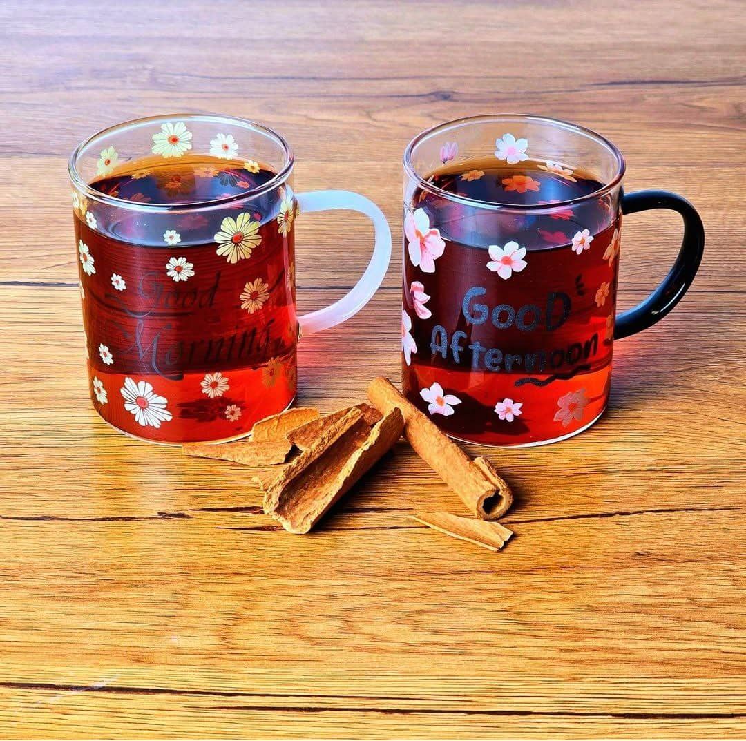 نیم لیوان پیرکس گلدار
