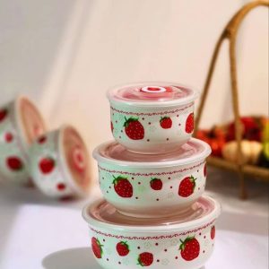 نگهدارنده سرامیکی طرح توت فرنگی