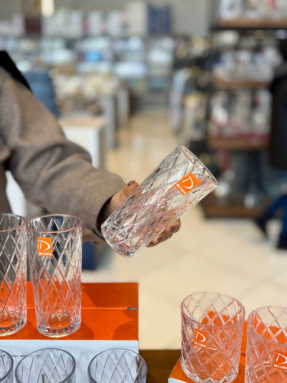 لیوان طرح لوزی deli glass