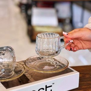 فنجان و نعلبکی لب طلایی کوینگ