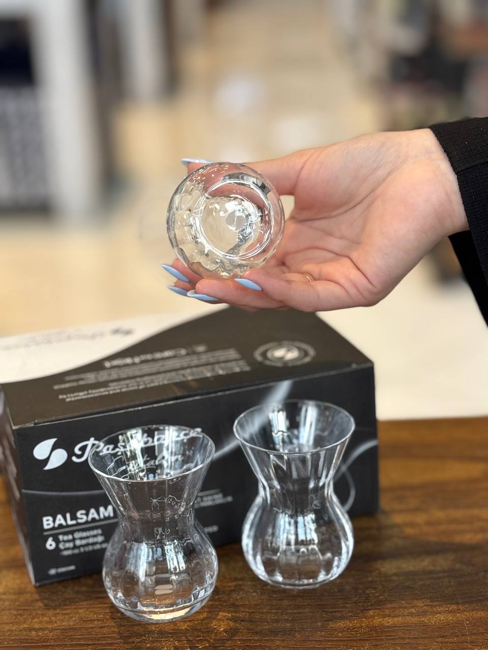 استکان کمر باریک کریستال مدل baslam
